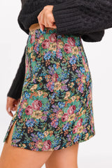 Big News Black Floral Brocade Skirt FINAL SALE