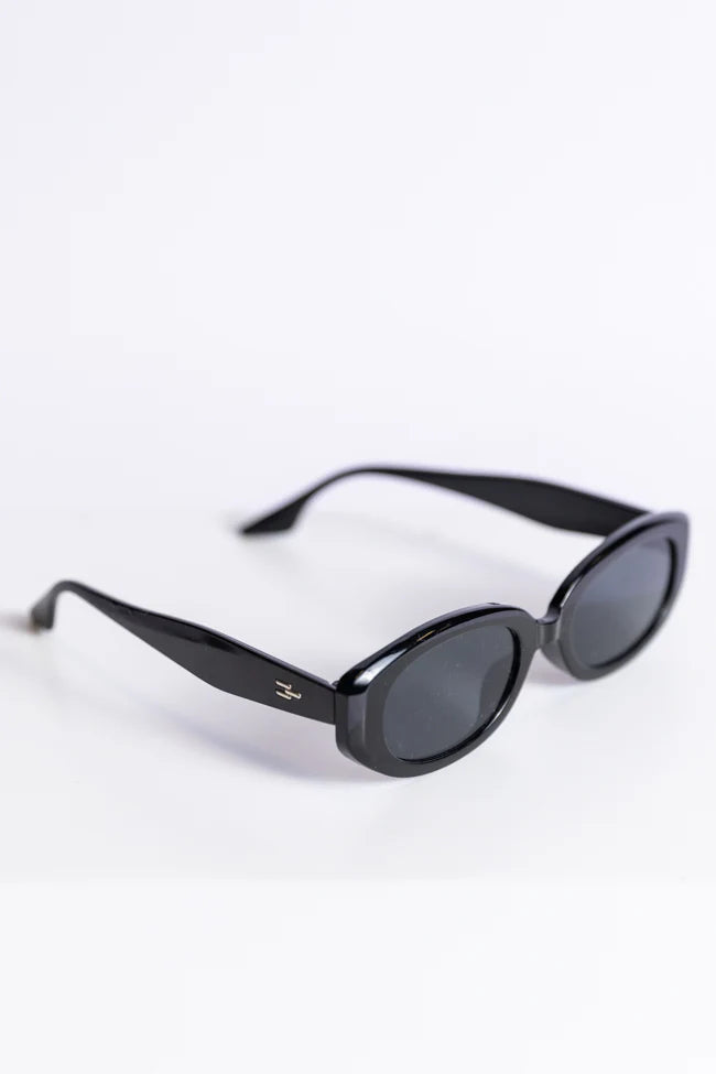 Black Oval Framed Sunglasses