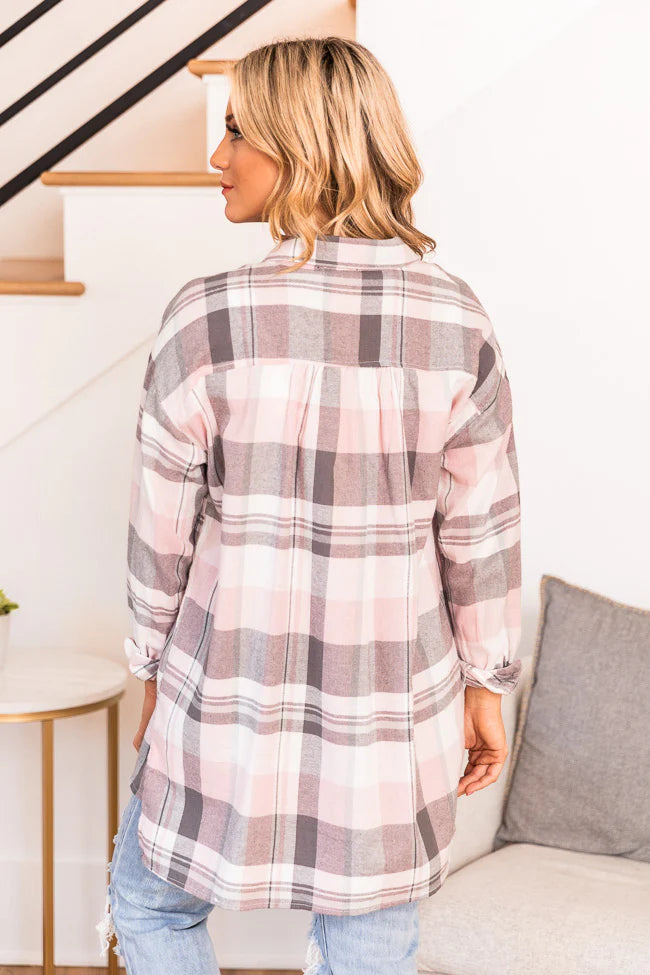 Adoring You Pink Plaid Blouse FINAL SALE