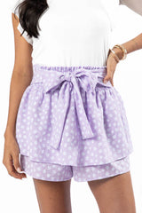 Garden Gathering Purple Belted Floral Skort