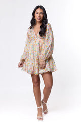 Here We Are Multi Floral Mini Dress