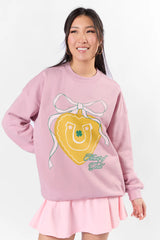 Heart of Gold Mauve Oversized Graphic Sweatshirt