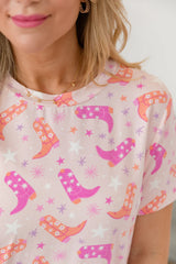 Over The Moon in Giddy Up Girly Bamboo Pajama Top SALE