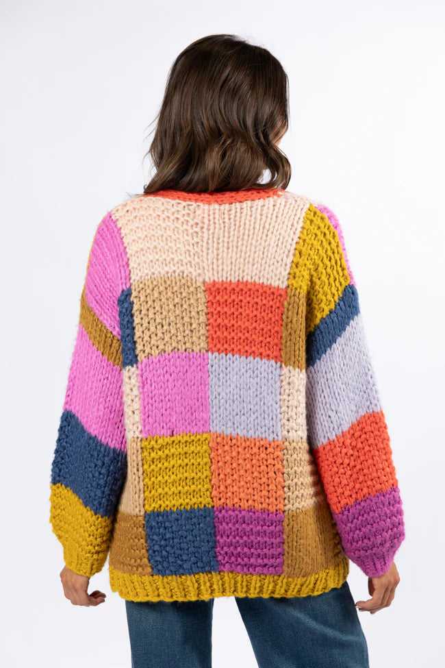 Still Deciding Multi Color Block Cardigan SALE