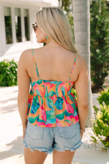 All For Fun in Kaleidoscope Dreams Tie Bust Tank SALE