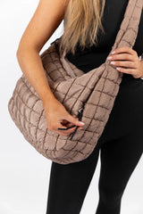 Tan Quilted Carry All Bag