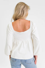 Always Ready Ivory Tie Front Knit Top FINAL SALE