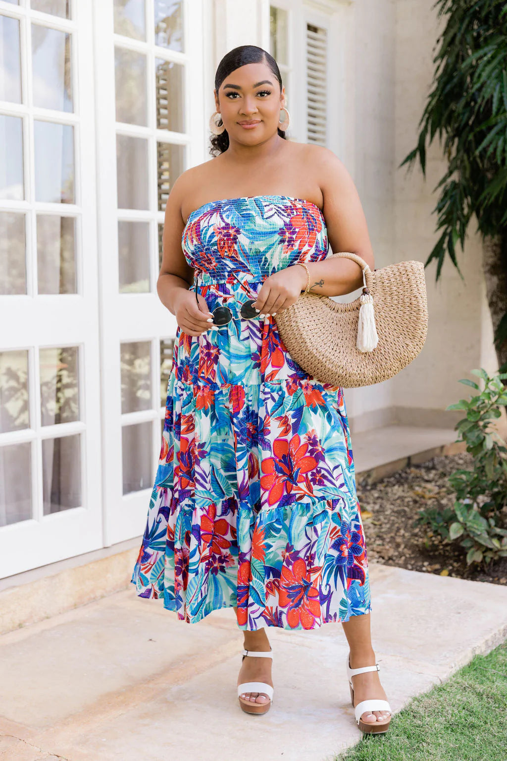 Heading To Paradise Blue Floral Jumpsuit FINAL SALE