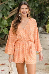 Searching For Fun Orange Printed Romper SALE