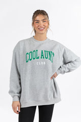 Cool Aunt Club Light Grey Oversized Graphic Sweatshirt