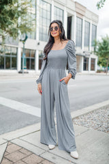 Deep In My Heart Heather Grey Knit Solid Jumpsuit FINAL SALE