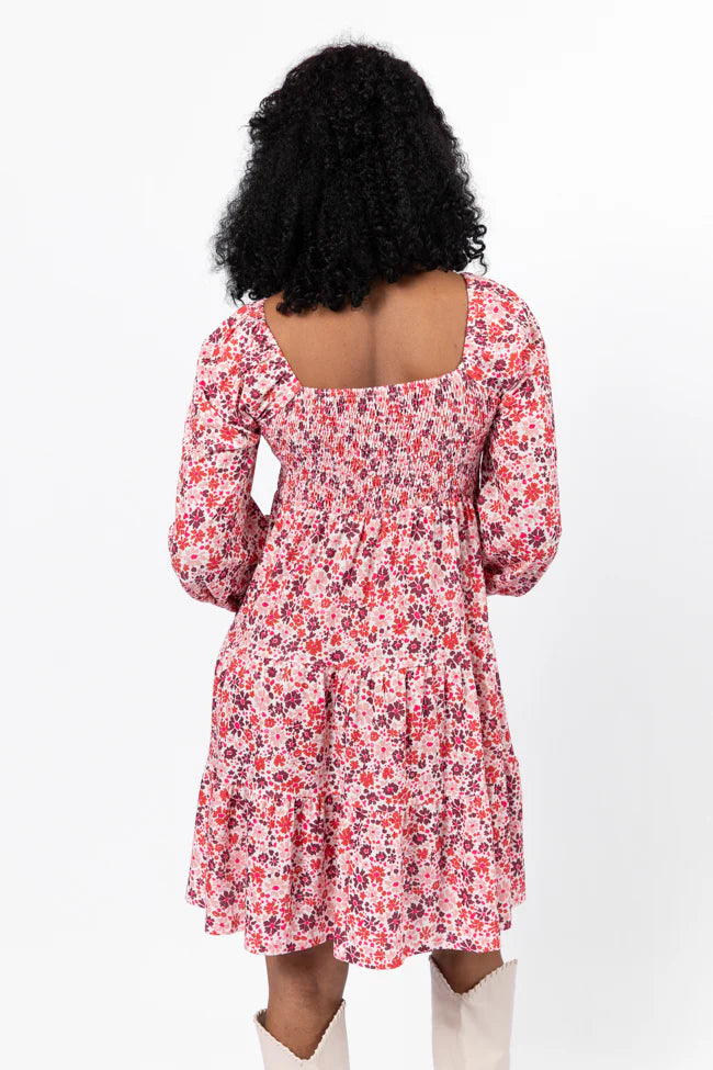 All About You Multi Smocked Knit Floral Dress