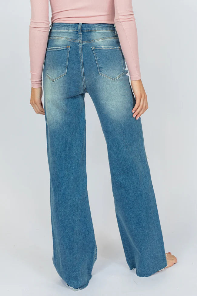 Kelsea Medium Wash Wide Leg Jeans