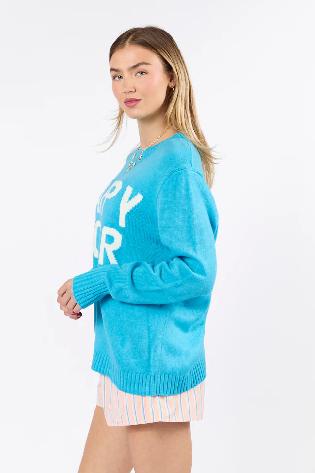 Happy Hour Blue Oversized Sweater