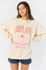 Airplane Mode Sweet Cream Oversized Graphic Sweatshirt