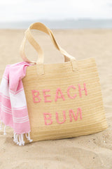 Beach Bum Raffia Beach Bag