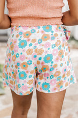 Free To Explore Multi Floral Side Tie Skort FINAL SALE