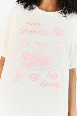 More Spaghetti Less Upsetti Off White Hyfve Oversized Graphic Tee