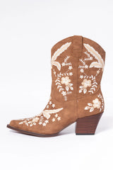 Paige Cocoa Embroidered Bootie