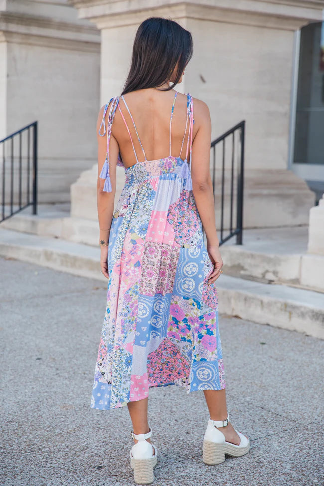 Out Of The Blue Sky Patchwork Print Maxi Dress SALE