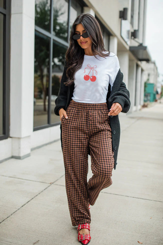 Cherry White Boxy Graphic Tee