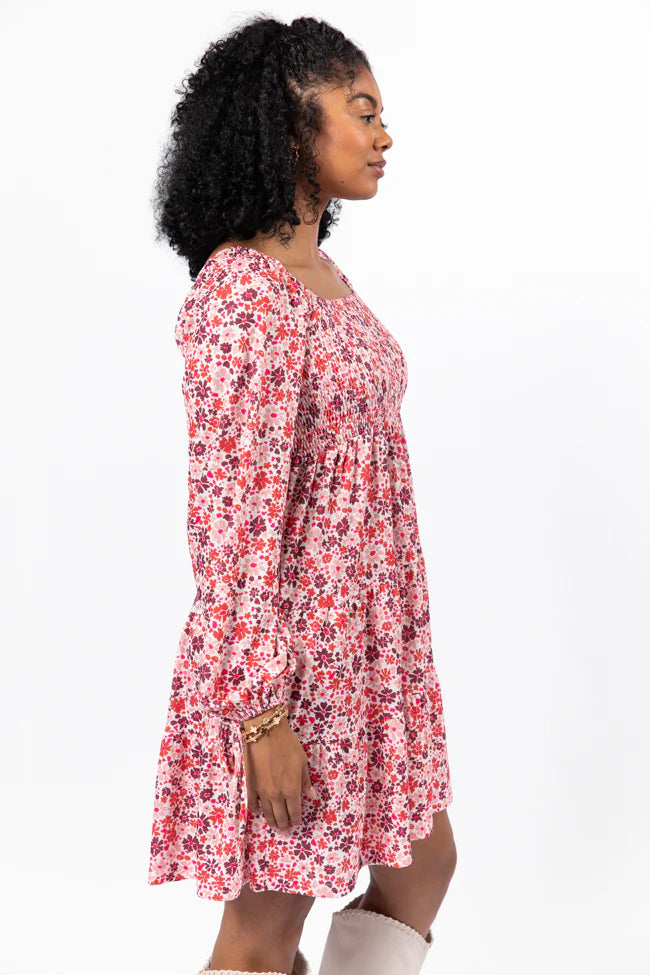 All About You Multi Smocked Knit Floral Dress