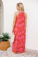 Ready To Run Red Halter Floral Maxi FINAL SALE