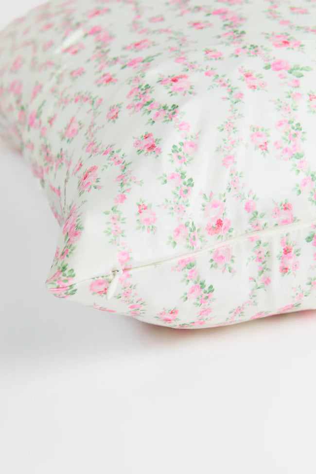 Rest Your Head Pink Floral Pillowcase