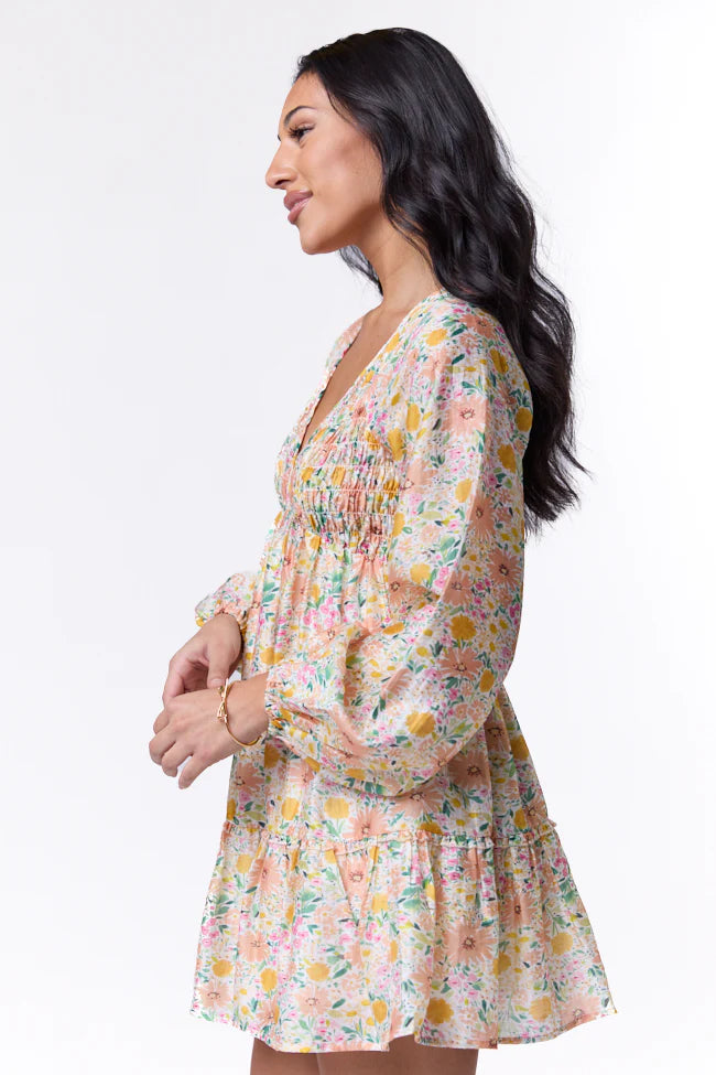 Here We Are Multi Floral Mini Dress