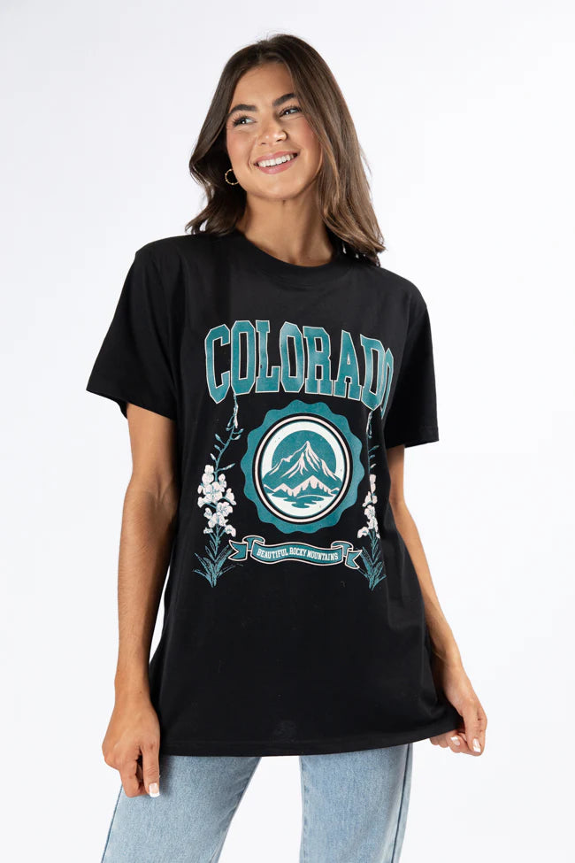 Colorado Black Oversized Graphic Tee