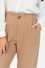 Wish For This Mocha Linen Blend Trousers