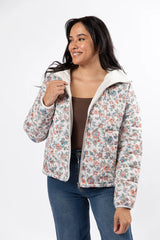 Vail Valley Pink Ivory Multi Floral Quilted Zip Up Jacket SALE