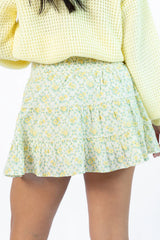 Through The Garden Ivory and Yellow Mini Skort