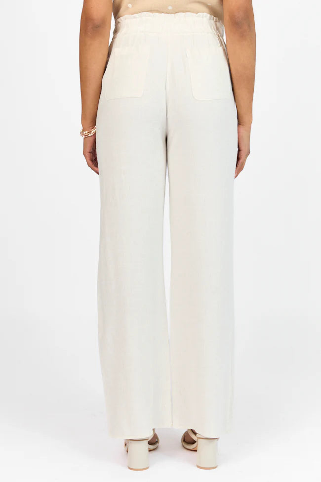 Wish For This Beige Linen Blend Trousers