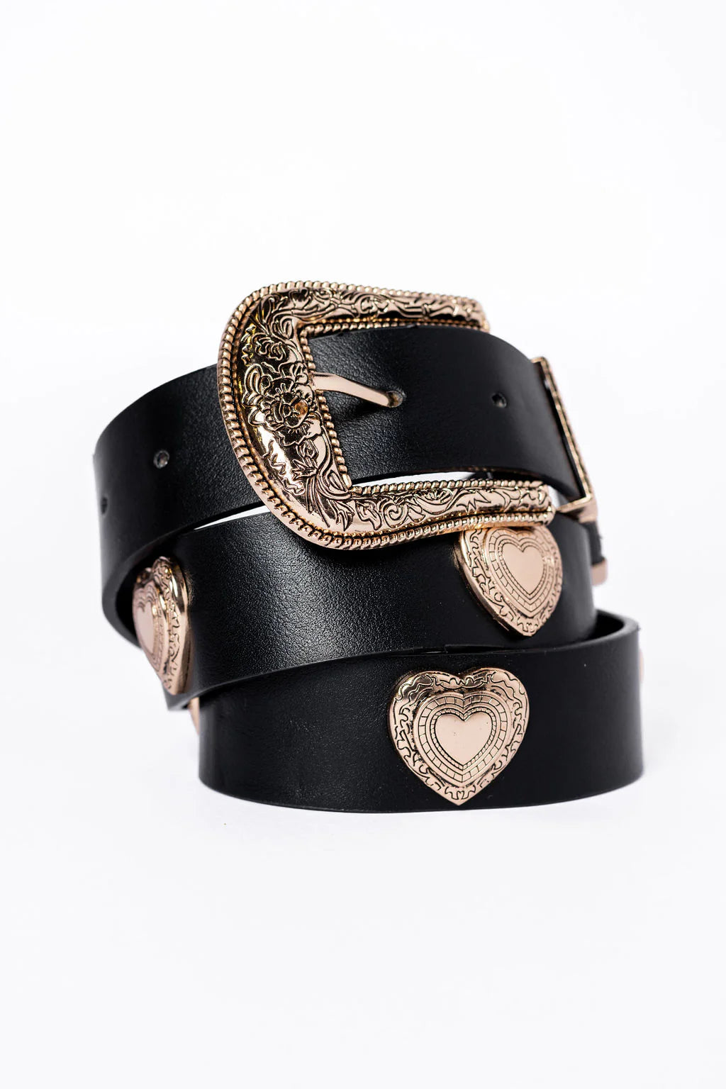 Black Heart Studded Belt