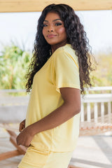 Over The Moon Yellow Lyocell Lounge Top SALE