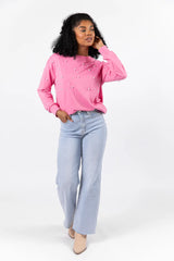 Always Us Pink Pearl Embellished Pullover FINAL SALE