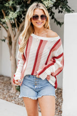 Speak The Truth Pink Multi Striped Open Knit Sweater FINAL SALE