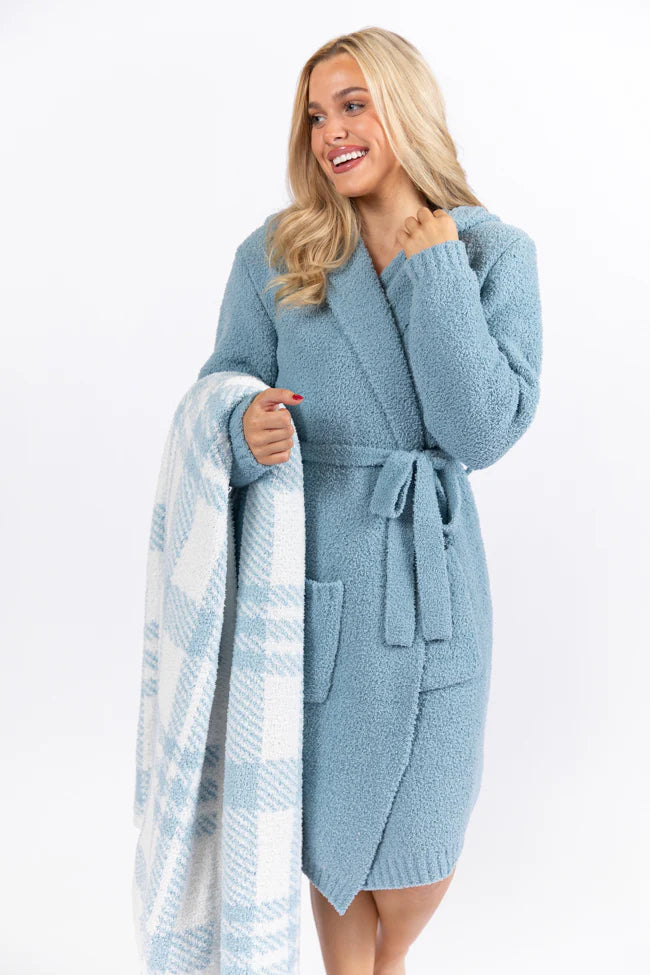 It Was All A Dream Hooded Light Blue Robe SALE