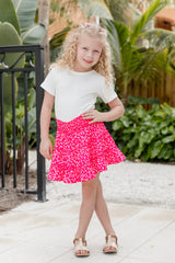 Kid's Through The Garden Hot Pink Floral Mini Skort SALE