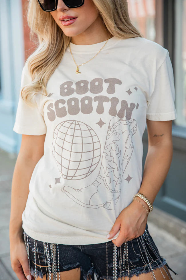 Boot Scootin' Ivory Comfort Colors Graphic Tee