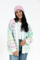 Have It All Cream Multi Color Waffle Cardigan SALE