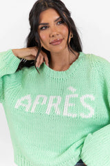 Apres Party Green Sweater FINAL SALE