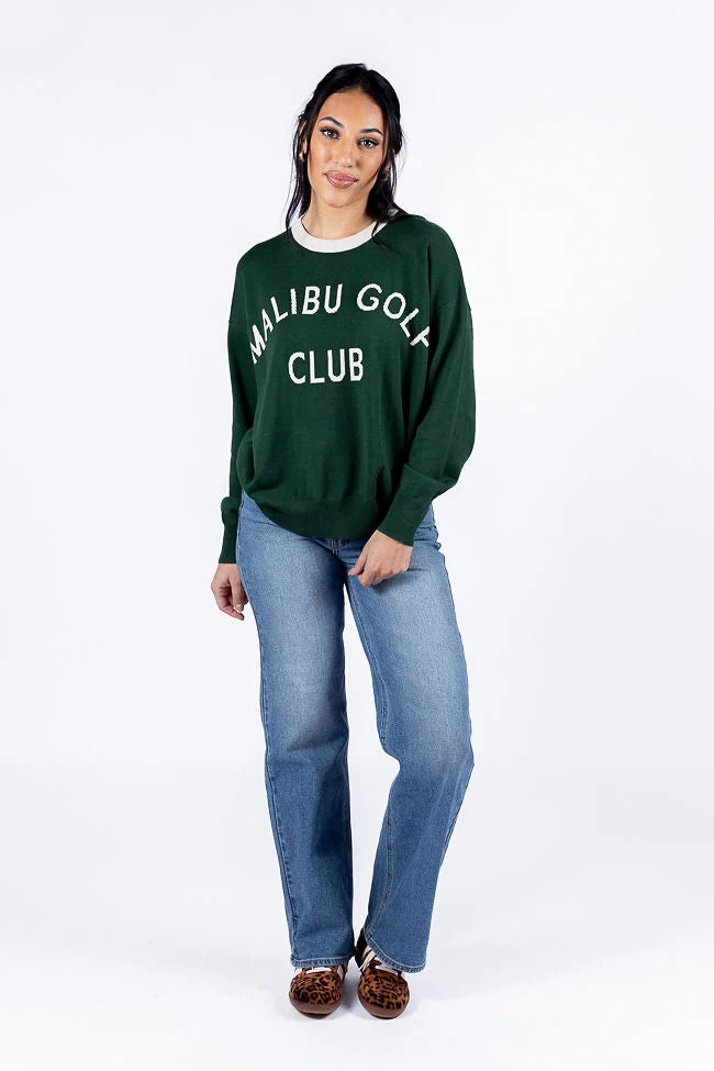 Malibu Golf Club Green Lightweight Sweater