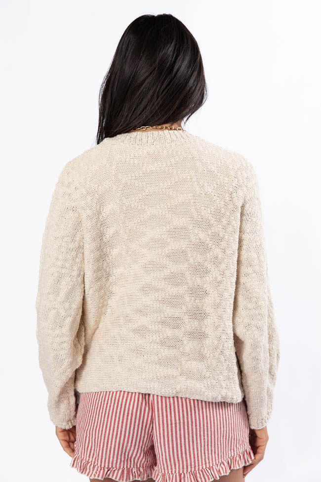 Afternoon Bliss Oatmeal Light Weight Cardigan