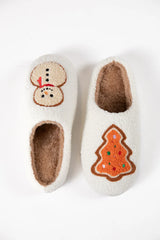 Christmas Cookies Ivory Slippers  FINAL SALE