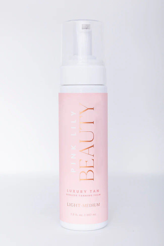 Pink Lily Beauty Luxury Tan Sunless Tanning Foam Self Tanner - Light-Medium