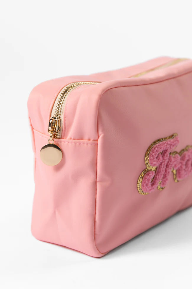 Pink "Travel" Travel Pouch