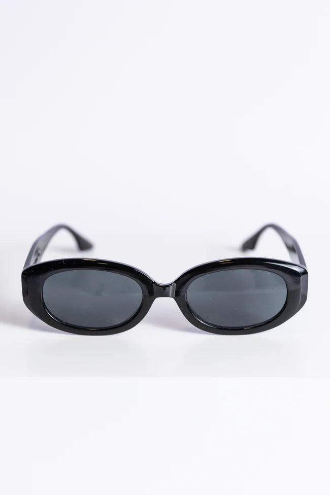 Black Oval Framed Sunglasses