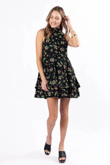 Called It Black Floral Print Mini Dress